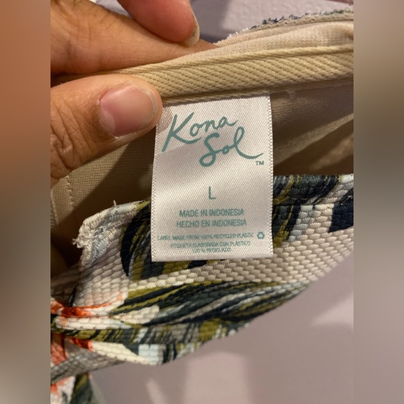 LARGE Kona Sol Tropical Tie-Front High Coverage One Piece Swimsuit - Picture 3 of 4